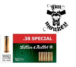 Amunicja rewolwerowa S&B kal. .38Special 9,6g/148gr (LWC) Wad Cutter (1op=50szt) (V311002)