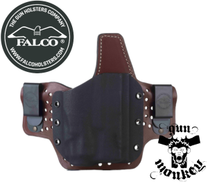 Kabura Falco Comfortable Hybrid IWB do GLOCK 19 GEN 4,OLIGHT PL-MINI 2, praworęczna, mocowanie na pas 1,5"/40mm, kydex/skóra , czarna mod. (A116 L 2021)
