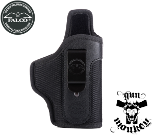 Kabura Falco IWB do HS H11, praworęczna, mocowanie na pas 1,5"/40mm, nylonowa z el. skórzanymi, czarna mod.(A805 Smith)