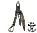 Multitool Leatherman Skeletool Coyote z klipsem i karabinkowym zapięciem (832207)