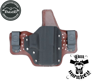 Kabura Falco Comfortable Hybrid IWB do Springfield Armory Hellcat Pro, praworęczna, mocowanie na pas 1,5"/40mm, kydex/skóra , czarna (A116 2021)