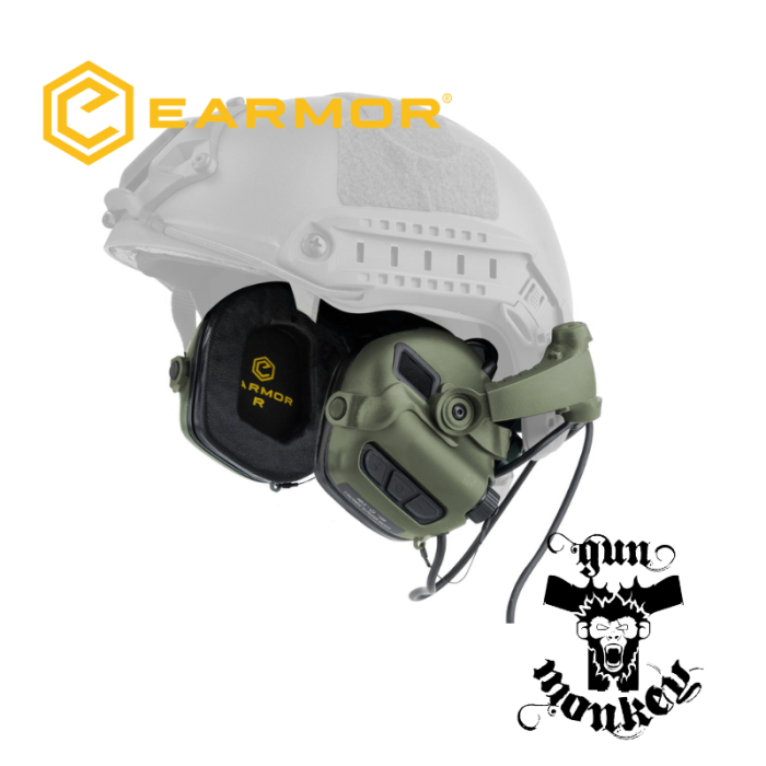 Aktywne ochronniki słuchu Earmor M31X Mark 3 do hełmów Foliage Green