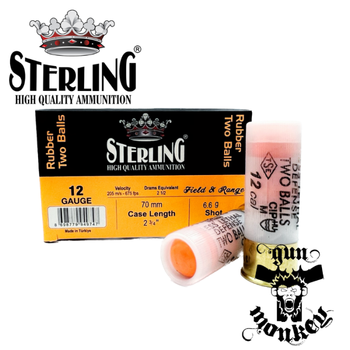 Nabój gumowy Sterling Double Balls kal. 12/70 6,6gr (1op=10szt)