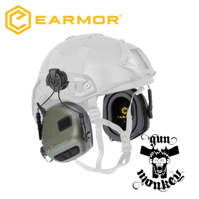 Aktywne ochronniki słuchu Earmor M31H Plus do hełmów FAST Foliage Green