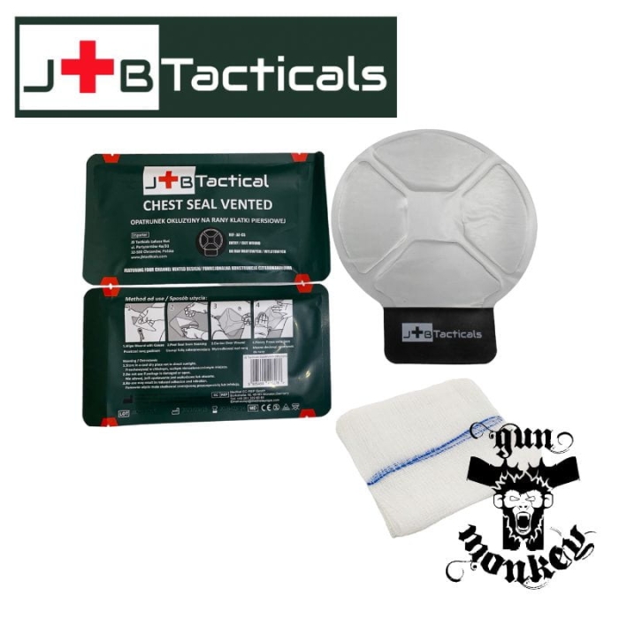 Opatrunek JB Tacticals okluzyjny wentylowy na rany klatki piersiowej (JB-MED-0010)