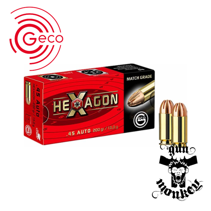 Amunicja pistoletowa GECO kal. .45ACP 13g/200gr HEXAGON (1opak=50szt)