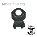 Montaż Nord Arms z wysięgnikiem f=34mm na szynę picatinny, niski, pochylenie 12MIL, wbudowana poziomiczka (NA-SM-RF34LAL)