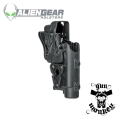 Kabura Alien Gear Rapid Force Duty do Glock 19/19X/19MOS/23(Gen1-4)/44/45/45mos/17/17, Right Hand, LV3, montaż średni, statyczny, pokrywa kolimatora XL, do pist. z latarką (RD-M-0057-BK-RH-L1-C)