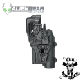 Kabura Alien Gear Rapid Force Duty do Glock 19/19X/19MOS/23(Gen1-4)/44/45/45mos/17/17, Right Hand, LV3, montaż średni, statyczny, pokrywa kolimatora XL, do pist. z latarką (RD-M-0057-BK-RH-L1-C)
