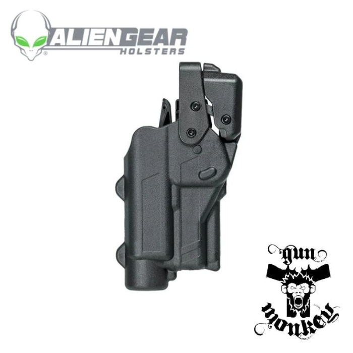 Kabura Alien Gear Rapid Force Duty do Glock 19/19X/19MOS/23(Gen1-4)/44/45/45mos/17/17, Right Hand, LV3, montaż średni, statyczny, pokrywa kolimatora XL, do pist. z latarką (RD-M-0057-BK-RH-L1-C)