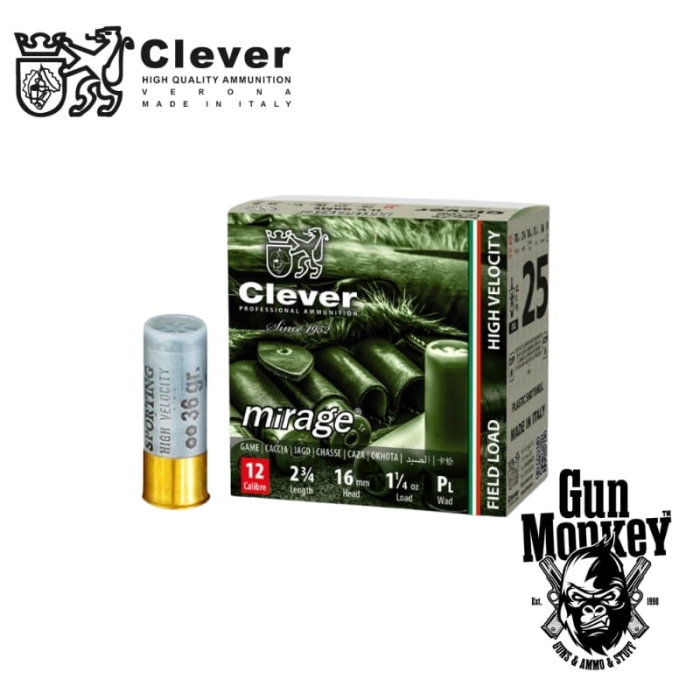 Amunicja śrut. Clever Mirage H.V. Game T3 (Medium/Long distance) "4" 36g kal. 12/70 (1op = 25szt)