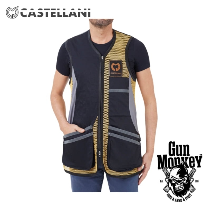 Kamizelka strzelecka Castellani Sporting Pro Fabric Vest kol. 176 Gold/Black/Grey roz. S (038_DXTE)