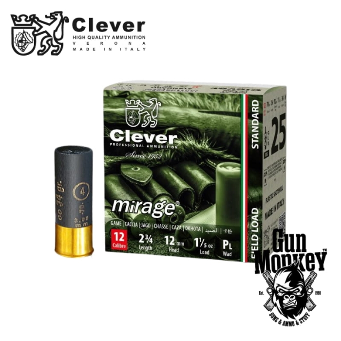 Amunicja śrut. Clever Mirage Standard Game T2 "4" 34g kal. 12/70 (1op = 25szt) (821004)