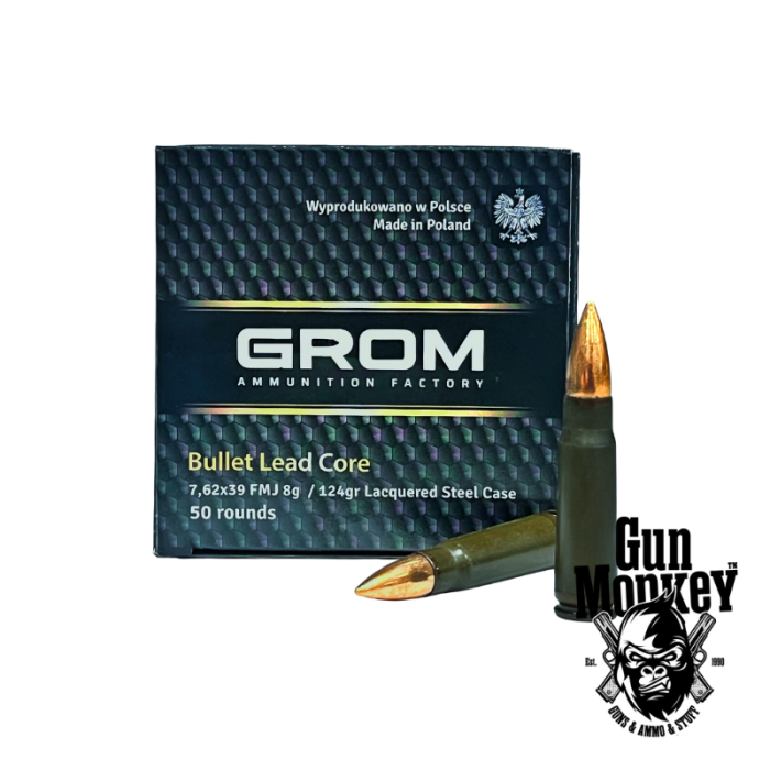 Amunicja Grom kal. 7,62x39 FMJ 8g/124gr (1op=50szt)