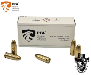 Amunicja pistoletowa PFA kal. 9x19mm 8g/124gr FMJ (1op=50szt) (NEW)