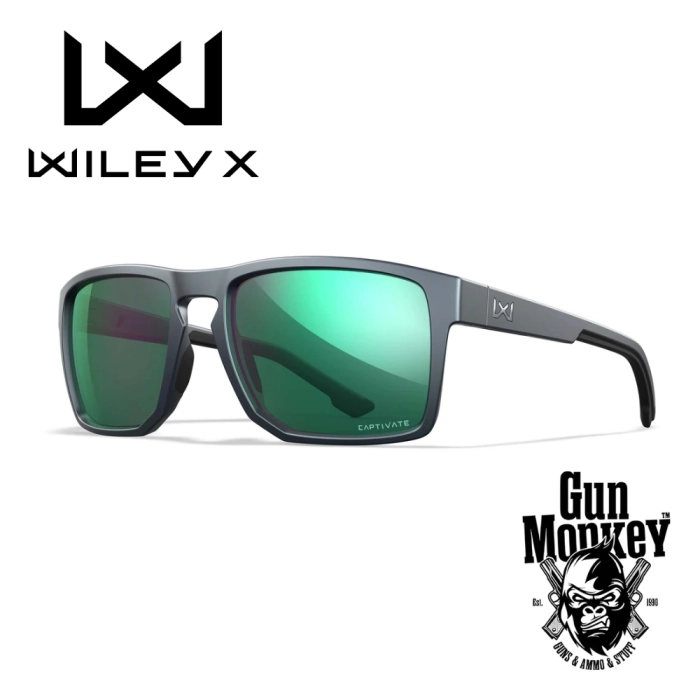 Okulary WileyX Founder Captivate Pol Green Mirror Matte Graphite Frame (AC6FND07)