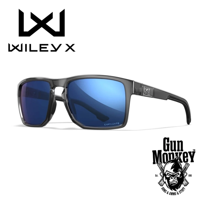 Okulary WileyX Founder Captivate Pol Blue Mirror Gloss Crystal Grey Frame (AC6FND09)