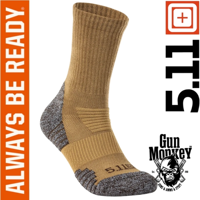 Skarpety 5.11 Duty Ready Ultra Crew 2pak kol. 389 US DK Coyote roz. M (10046)