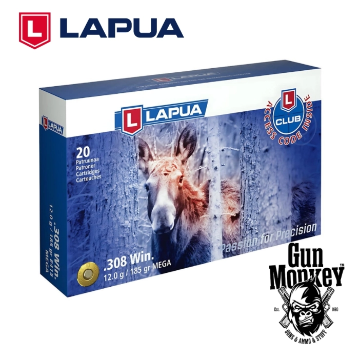 Amunicja kulowa LAPUA kal. .308Win 12g/185gr Mega (1op=20szt)