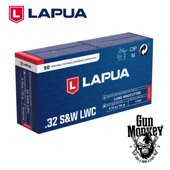 Amunicja pistoletowa Lapua kal. .32S&amp;W 6,35g/98gr (LWC) Wad Cutter (1op=50szt) (C356)