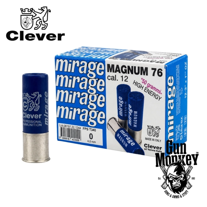 Amunicja śrut. Clever Mirage Magnum 76 T4 (Long distance) "0" 50g kal.12/76 (1op = 10szt) (842200)