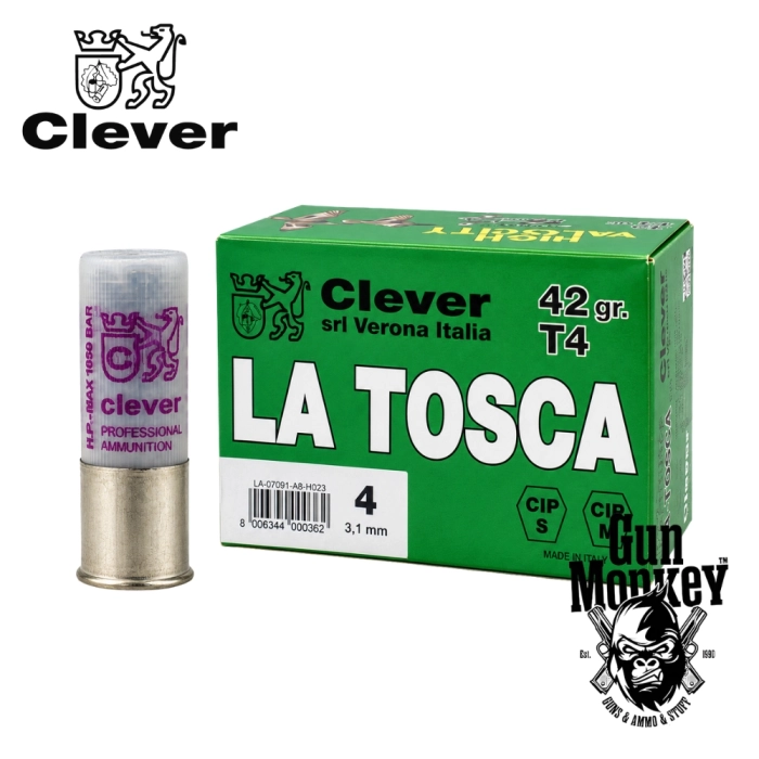 Amunicja śrut. Clever La Tosca T4 (Long distance) "4" 42g kal.12/70 (1op = 10szt) (843004)