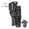Kabura Alien Gear Rapid Force Duty Glock 19 Level 3 montaż średni (M) statyczny, pokrywa kolimatora XL, do pistoletu z latarką, lewa ręka , kol. Czarny (R3-M-0057-BK-LH-LL-A0-C)