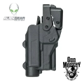 Kabura Alien Gear Rapid Force Duty Glock 19 Level 3 montaż średni (M) statyczny, pokrywa kolimatora XL, do pistoletu z latarką, lewa ręka , kol. Czarny (R3-M-0057-BK-LH-LL-A0-C)
