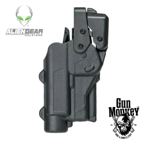  Kabura Alien Gear Rapid Force Duty Glock 19 Level 3 montaż średni (M) statyczny, pokrywa kolimatora XL, do pistoletu z latarką, lewa ręka , kol. Czarny (R3-M-0057-BK-LH-LL-A0-C)