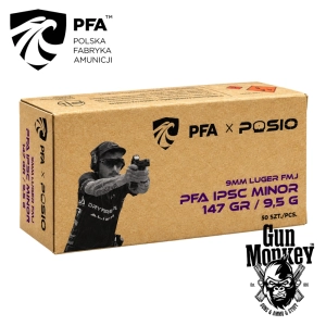 Amunicja pistoletowa PFA kal. 9x19mm 9,5g/147gr FMJ IPSC MINOR (1op=50szt)
