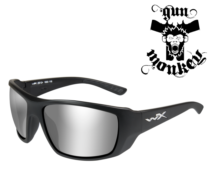 Okulary WileyX KOBE Smoke Grey Silver Flash Matte Black Frame ACKOB02