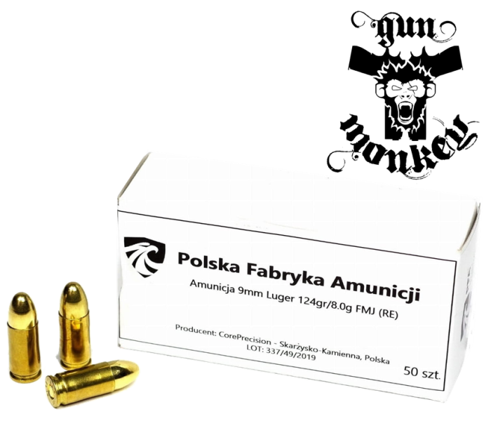 Amunicja pistoletowa PFA kal. 9x19mm 9g/140gr FMJ (1op = 50szt)