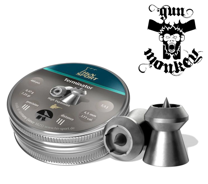 Śrut diabolo H&amp;N Terminator kal. 4,5mm (0,47g) 1op=400szt