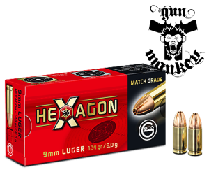 Amunicja pistoletowa GECO kal. 9x19mm 8g/124gr HEXAGON (1opak=50szt)