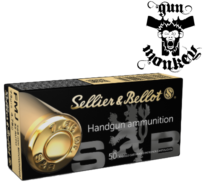 Amunicja pistoletowa S&amp;B kal. 7,65 Browning FMJ 4,74g (1op = 50szt)