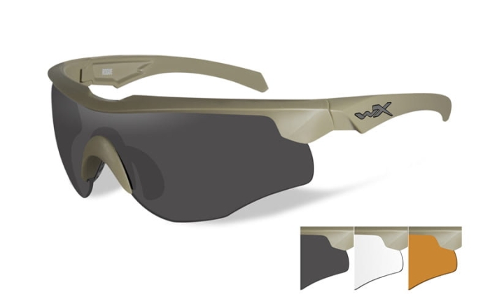 Okulary Strzeleckie WileyX ROGUE COMM Grey/Clear/Rust Tan Frame