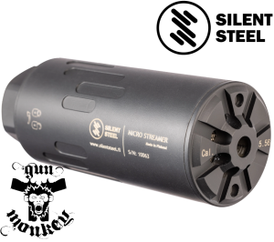 Tłumik Silent Steel Micro Streamer Gen. 3 5,56mm Black Cerakote montaż BoreLock Do Zastosowań Cywilnych (MST556B-SS)