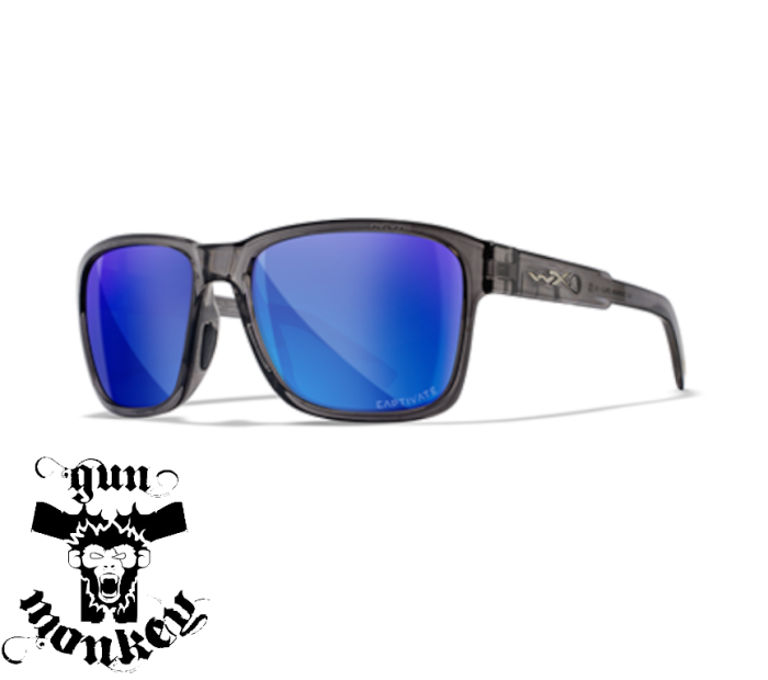 Okulary WileyX TREK Gloss Crystal Dark Grey FRame CAPTIVATE POL BLUE Mirror Lens (AC6TRK09)