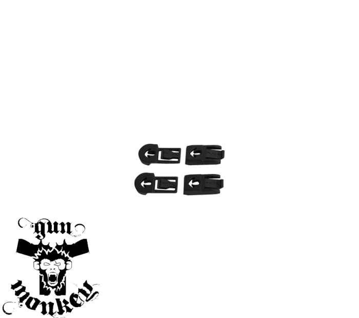 Klips do systemu montażu gogli do hełmu RAS - Rail Attachment System - Black (RACBB)